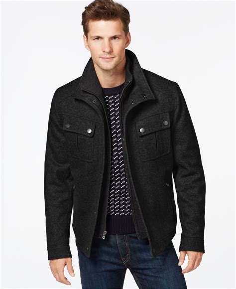 michael michael kors men's wool blend coat|wool blend coat.